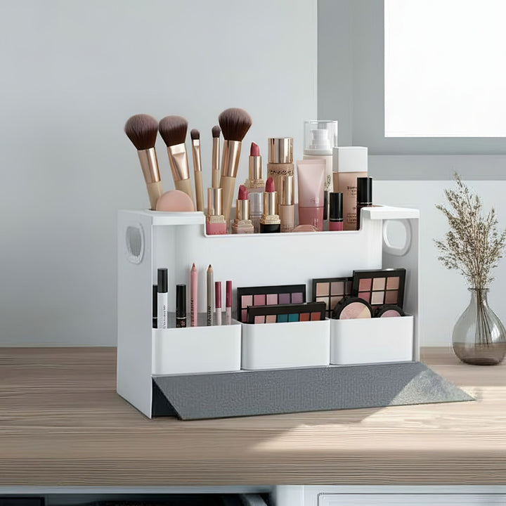 Maclean MC-479 Make Up Accessories Organizer with Comparments Cosmetics Toiletries Storage Rack Magnetic Cover 8kg