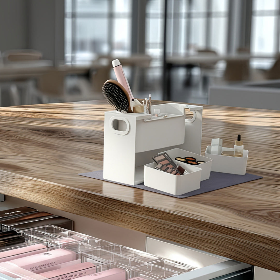 Maclean MC-479 Make Up Accessories Organizer with Comparments Cosmetics Toiletries Storage Rack Magnetic Cover 8kg