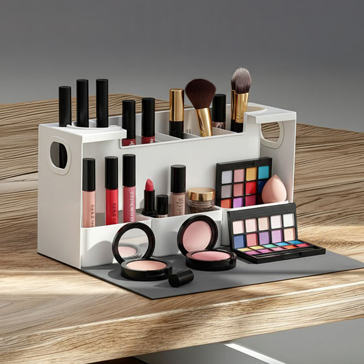 Maclean MC-479 Make Up Accessories Organizer with Comparments Cosmetics Toiletries Storage Rack Magnetic Cover 8kg