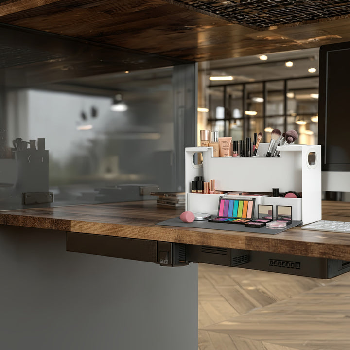 Maclean MC-479 Make Up Accessories Organizer with Comparments Cosmetics Toiletries Storage Rack Magnetic Cover 8kg