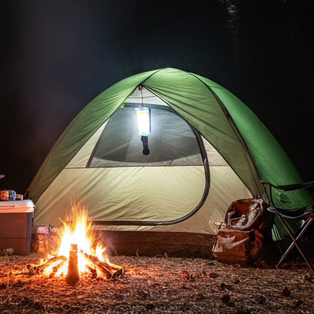 Maclean MCE307 Multifunktionales, Wiederaufladbares COB-Arbeitslicht mit Federklemme, Magnet und Haken 700 Lumen Inspektionslicht Werkstattlampe 360° Drehbar 2x Schaltmodi