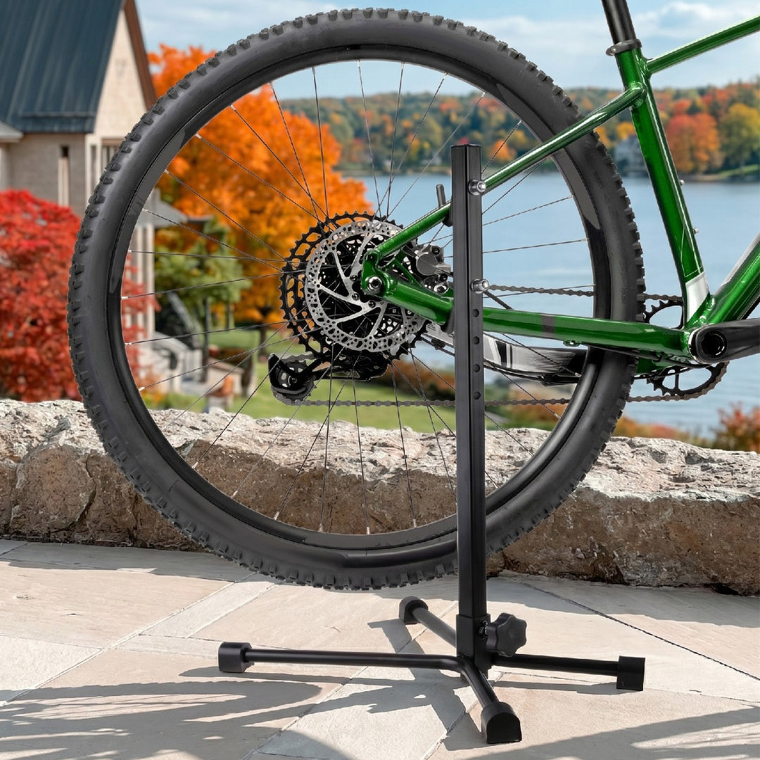 Maclean Bicycle Service Floor Mount Steel Adjustable Height 20kg MTB Bikes Wheels up to 27.5"
