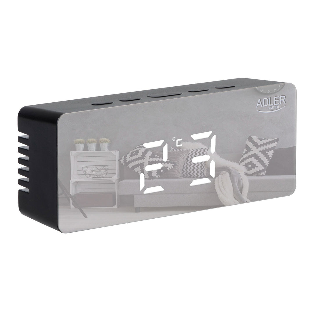 Adler alarm clock, LED display, temperature measurement, black, AD 1189B