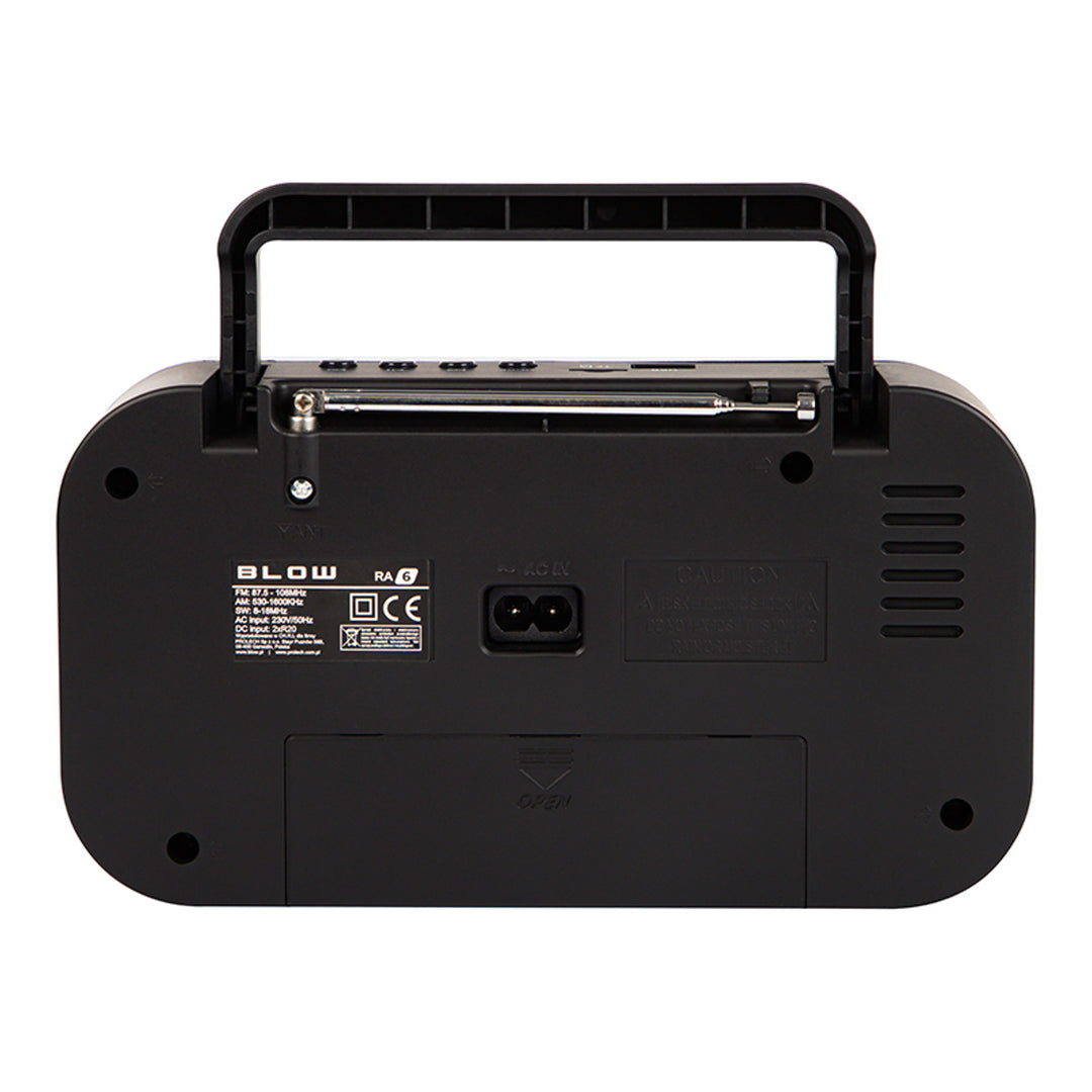 Blow Portable analog AM/FM radio RA6 battery and mains power
