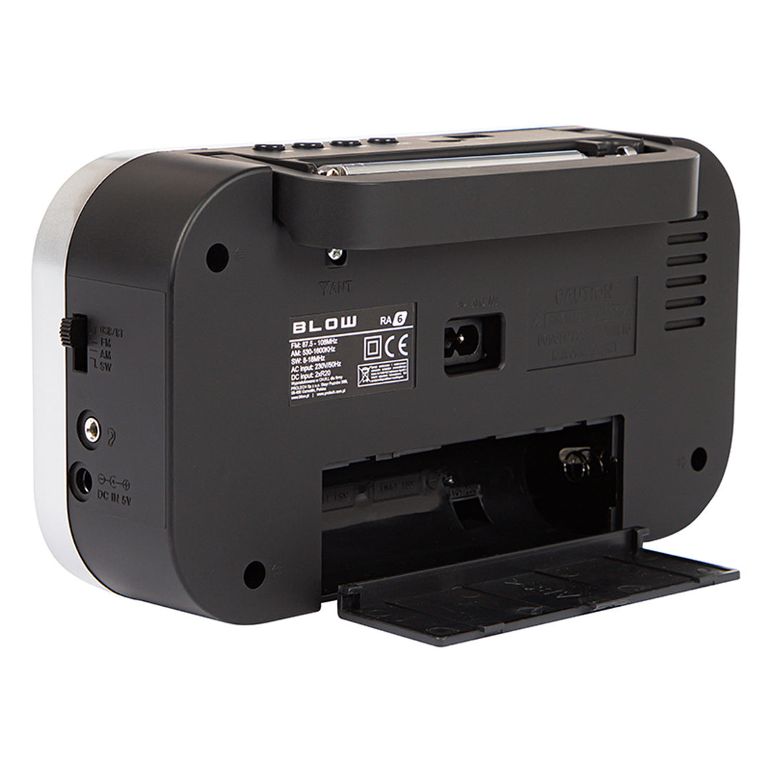 Blow Portable analog AM/FM radio RA6 battery and mains power