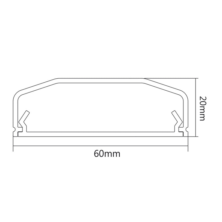 20x Maclean Kabelkanal Kabelabdeckleiste, Aluminium, leicht zu öffnen und zu schließen 60x20x750mm, MC-693 S