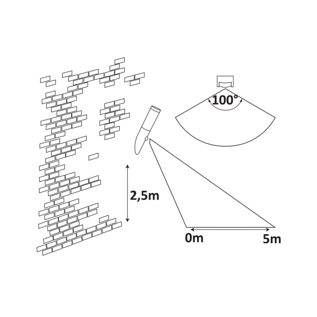 Aplique de exterior con detector de movimiento RABALUX INOX TORCH 8266