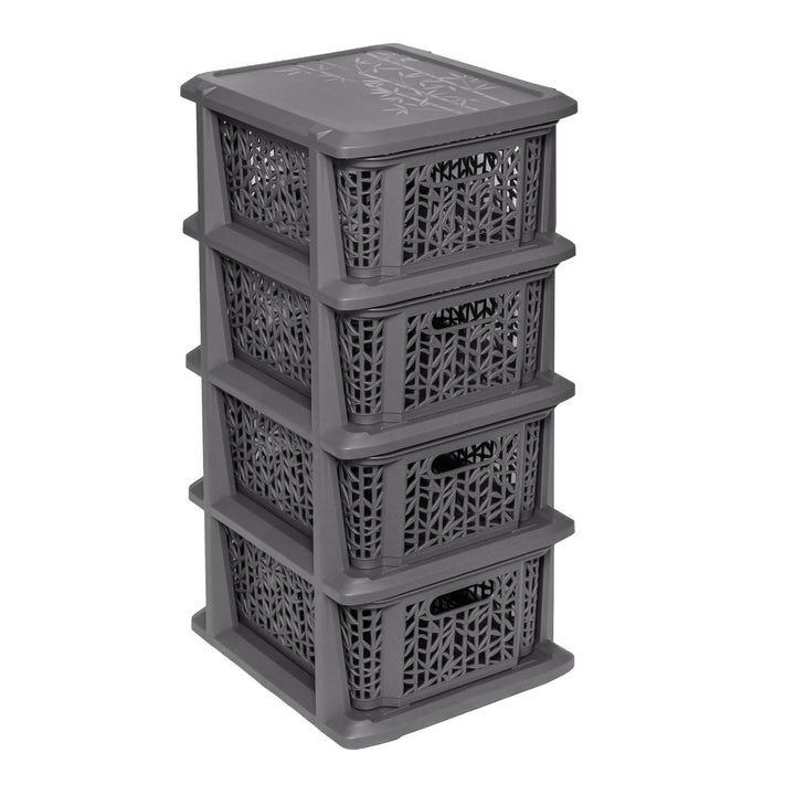 BranQ Bamboo rack with 4 baskets color anthracite 1764