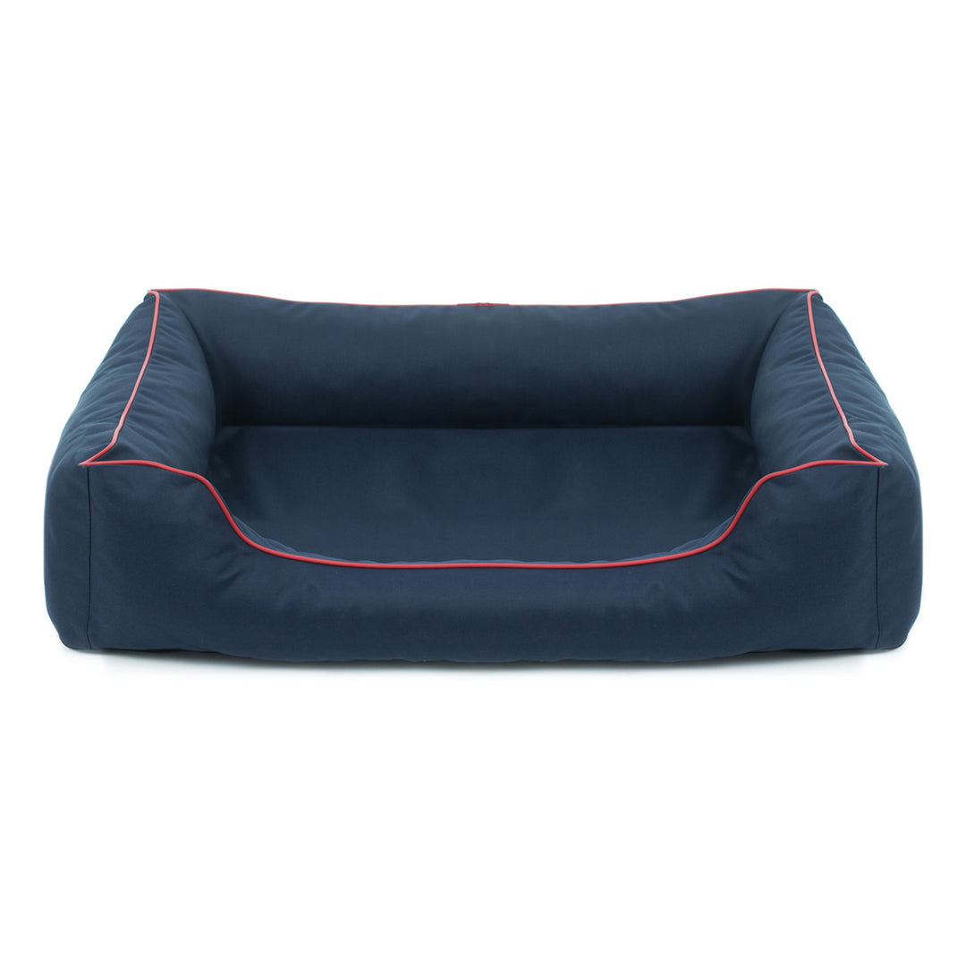 Mestizo Valencia Orthopedic Orthopedic Pet Bed Dog Basket Pet Bed Dog Sofa Cover Waterproof Polyester Fabric Cordura Outside Size: 80 x 60cm / Inside Size: 40x56cm Navy/Red