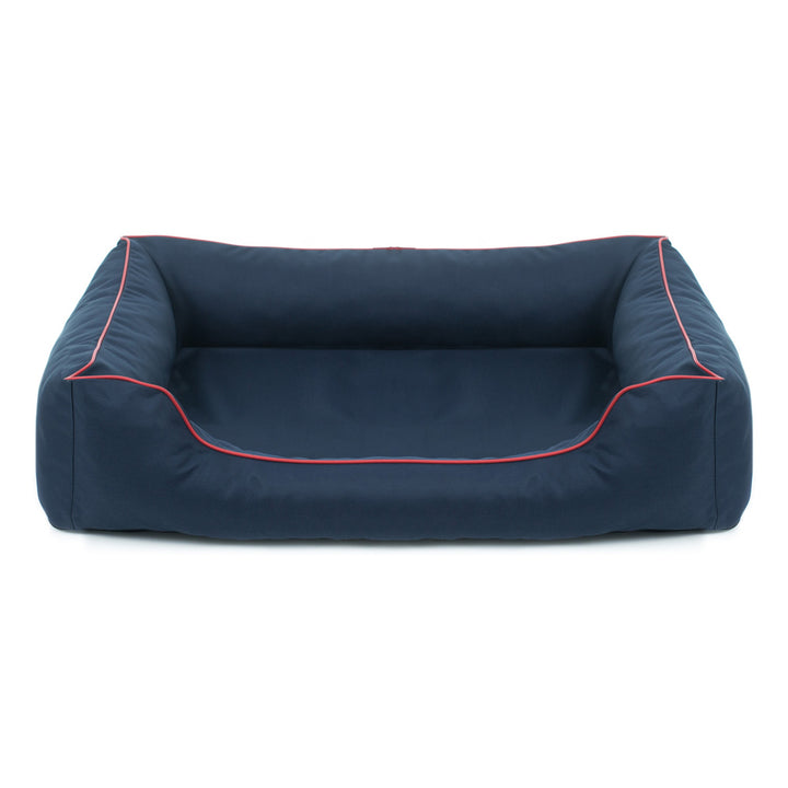 Mestizo Valencia Orthopedic Orthopedic Pet Bed Dog Basket Pet Bed Dog Sofa Cover Waterproof Polyester Fabric Cordura Outside Size: 80 x 60cm / Inside Size: 40x56cm Navy/Red