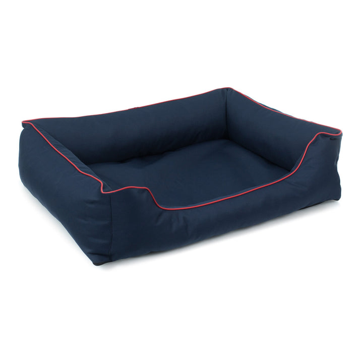 Mestizo Valencia Orthopedic Orthopedic Pet Bed Dog Basket Pet Bed Dog Sofa Cover Waterproof Polyester Fabric Cordura Outside Size: 80 x 60cm / Inside Size: 40x56cm Navy/Red