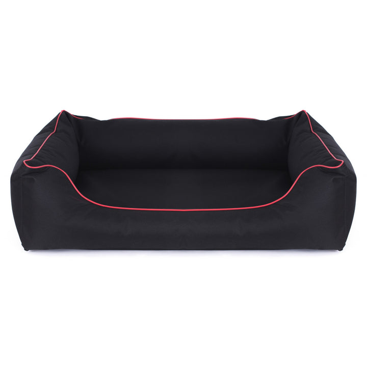 Mestizo Valencia Orthopedic Orthopedic Pet Bed Dog Basket Pet Bed Dog Sofa Cover Waterproof Polyester Fabric Cordura Outside Size: 80 x 60cm / Inside Size: 40x56cm Black/Red