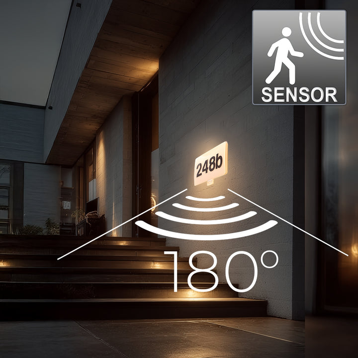 Maclean MCE466 LED Lamp with House Number Sign IR Sensor Dusk to Dawn Dimmable 20W IP65 1600lm