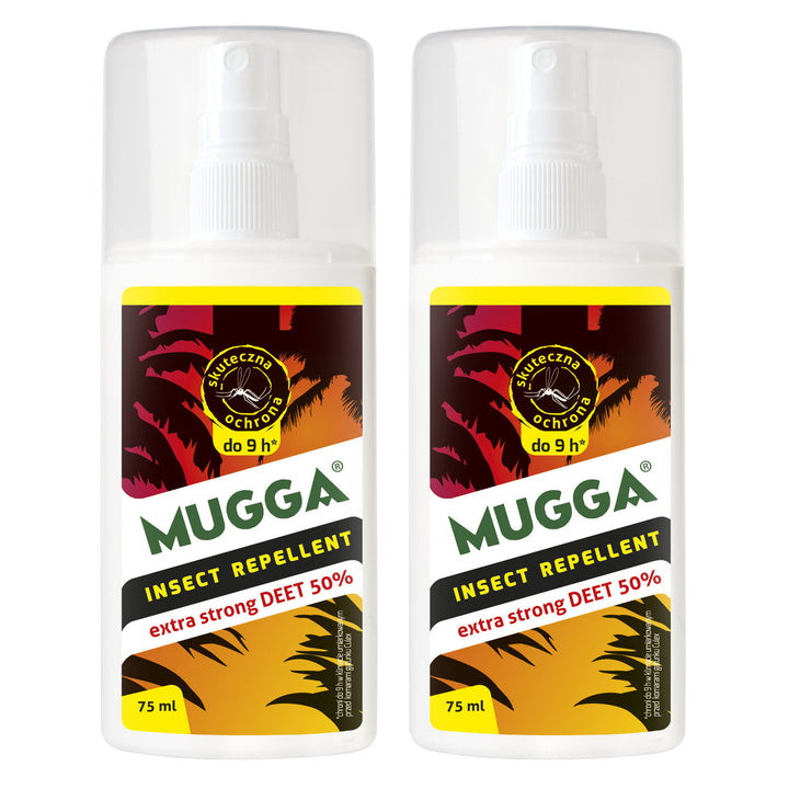 2x Mugga Spray 50% Deet insect repellent 75ml