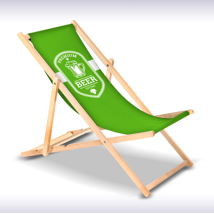 2x GreenBlue GB183 classic beech lounger with your own imprint