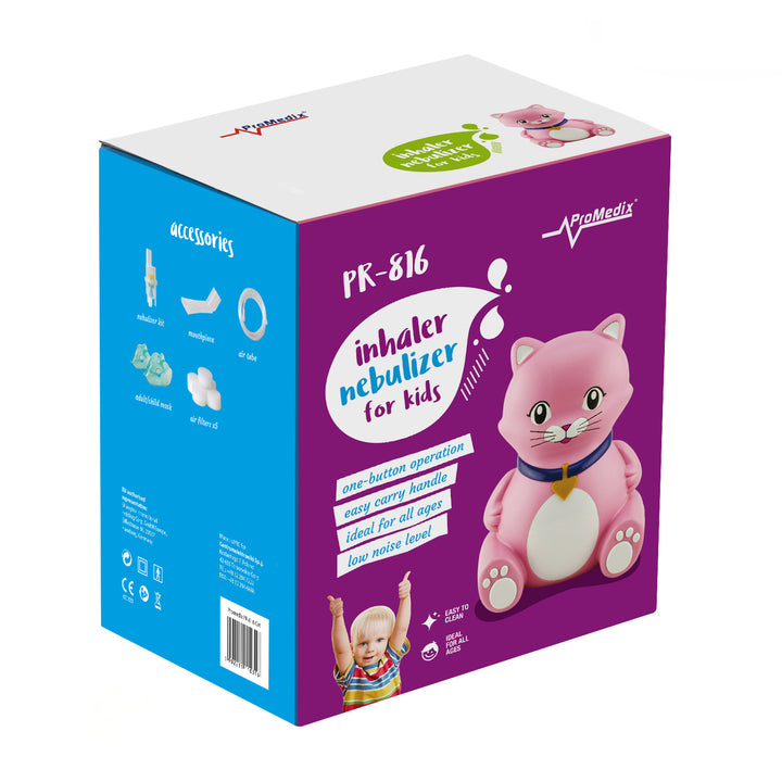 Promedix cat inhaler for children, set nebulizer, masks, filters, PR-816 + universal Gess pacifier for inhaler