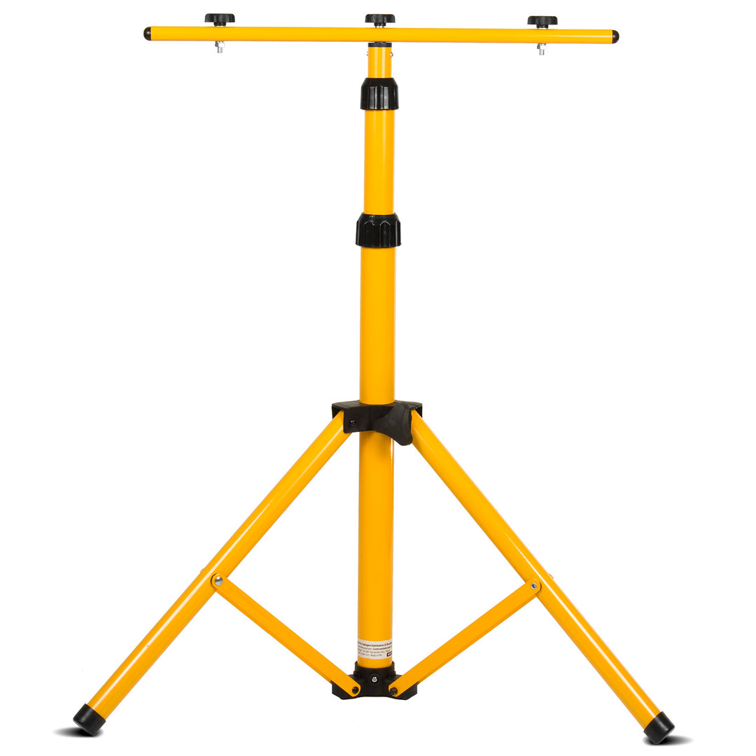 Maclean Scheinwerferstativ, für 2 Scheinwerfer, LED, gelb, aus Stahl, max. Höhe 1,5 m + Scheinwerfer