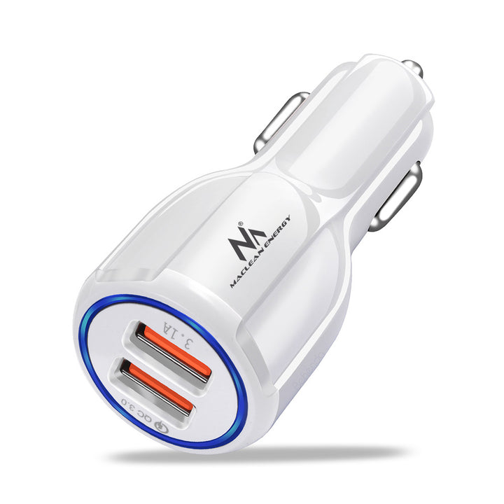 Maclean Autoladegerät, Qualcomm Quick Charge, QC 3.0 - 5V/3A, 9V/1.8A, 12V/1.6A, 5V/3.1A Steckdose mit USB Lightning Kabel