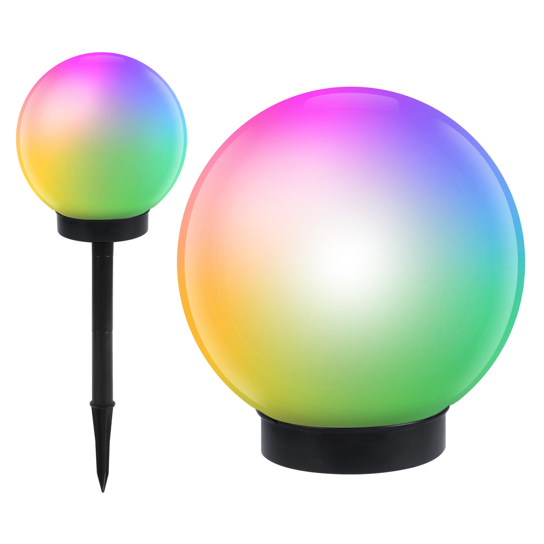 GreenBlue solar freestanding garden lamp, sphere, 15x48cm, RGB color LED, GB122 + 25x58cm GB166
