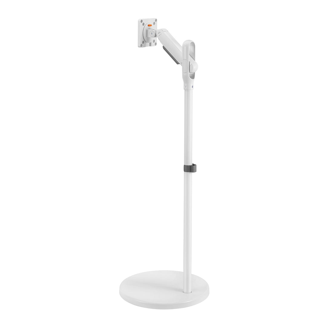 Maclean MC-970W Mobile Monitor or TV Floor Stand, Casters, Gas Spring, 17"-35", 2-10kg, White, VESA standard: 75x75, 100x100 mm