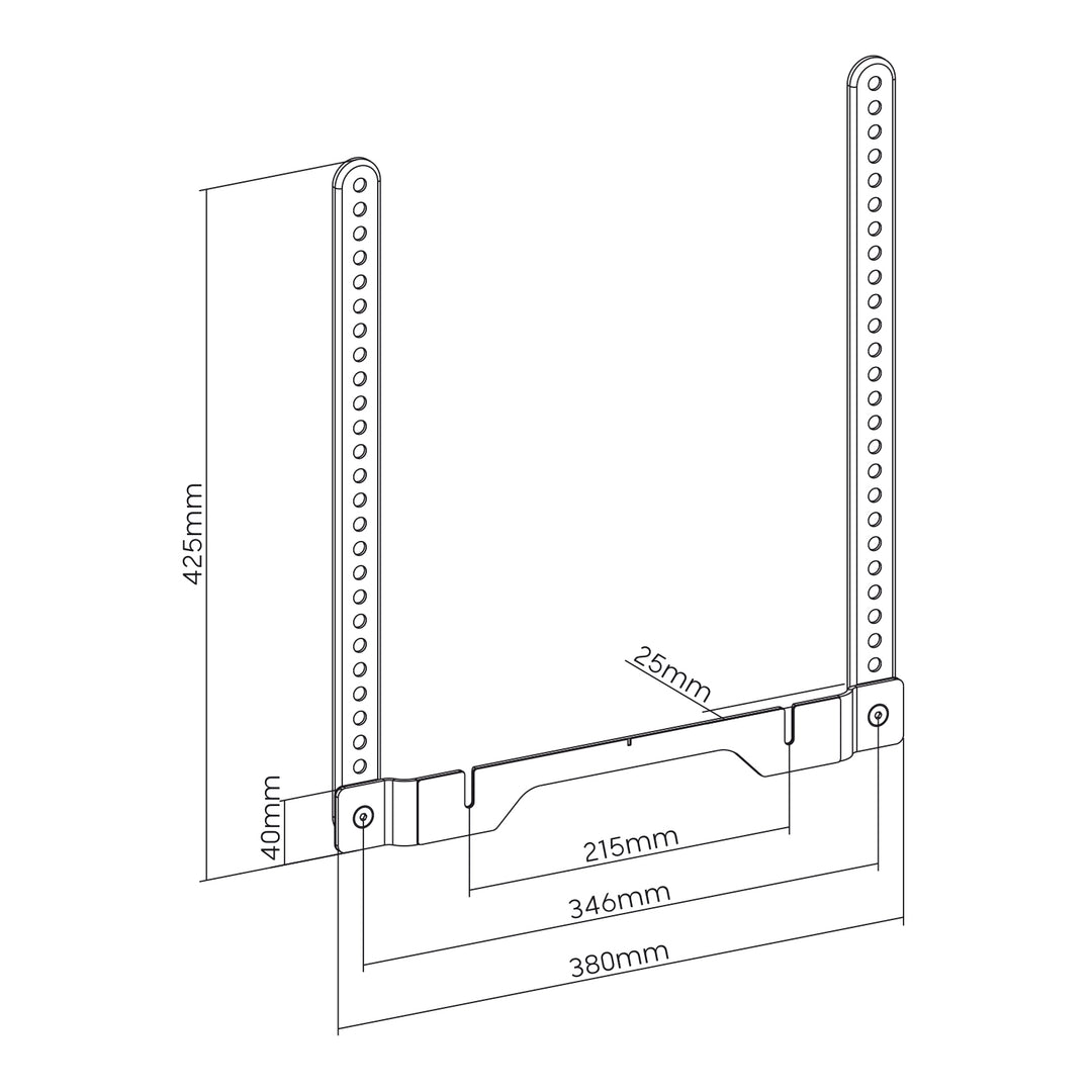 Maclean MC-975 TV VESA Mount Holder for Sonos Ray Soundbar Speaker Holder Bracket 2kg Powder Coating Sturdy