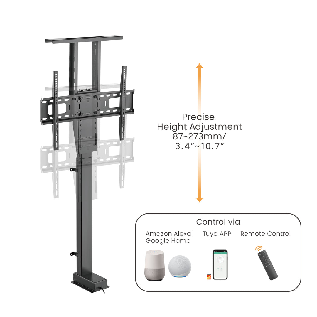 Maclean MC-866T Soporte Extraíble Eléctrico para Pantallas de 37'' -80'', VESA 600x400, máx. 60kg, Compatible con App TUYA