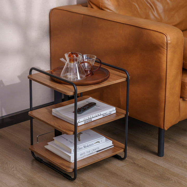 Maclean MC-978 Elegante mueble de 3 estantes, Librería con Baldas, Carga máx. 90kg, 454x400x496mm