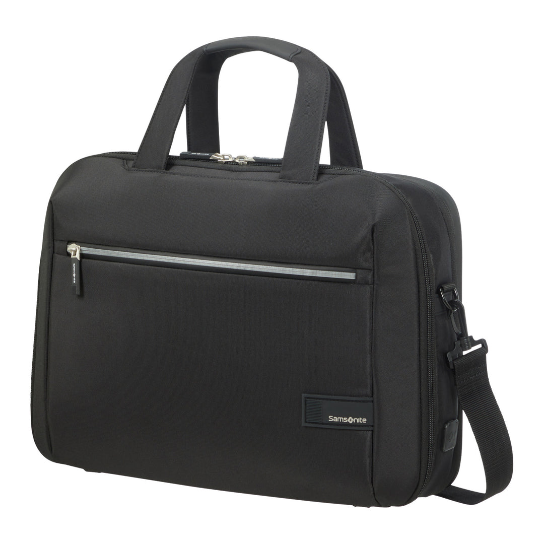 Samsonite Litepoint Bailhandle 15.6" Laptop Bag in Black with USB Port and Reflective Zipper