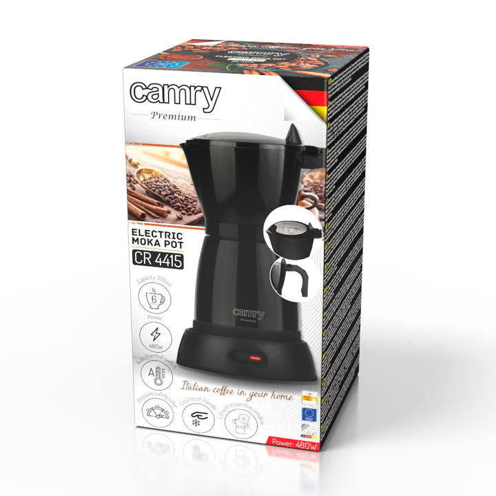 Moka Camry CR 4415B Machine à café électrique 300ml pour 6 tasses d'espresso