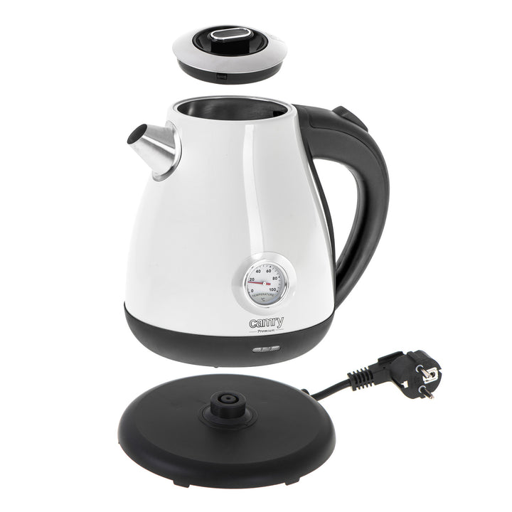 Camry electric kettle, cordless, with thermometer, 1.7L, 2200W, CR 1344
