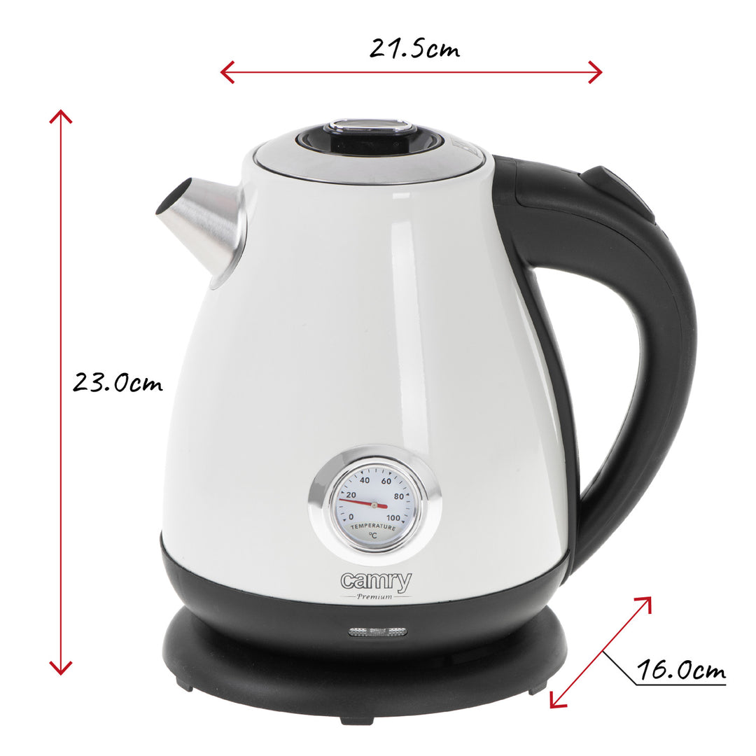 Camry electric kettle, cordless, with thermometer, 1.7L, 2200W, CR 1344