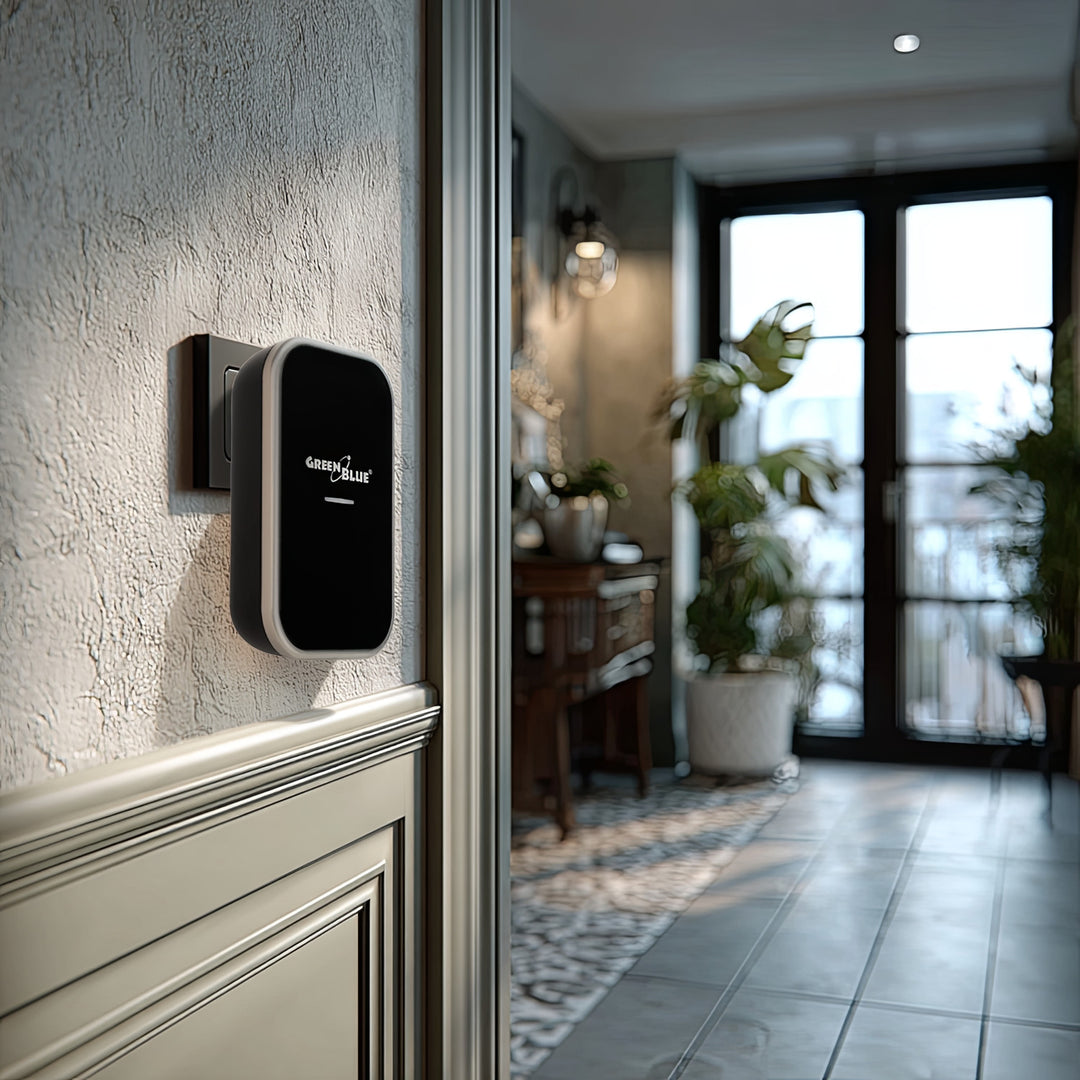 GreenBlue - Deurbel - kinetische / batterijloze / draadloze - 38 melodieën - bereik tot 200m, IP44, GB157 B - Zwart