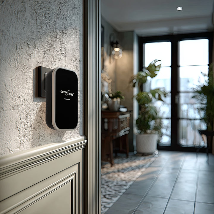 GreenBlue - Deurbel - kinetische / batterijloze / draadloze - 38 melodieën - bereik tot 200m, IP44, GB157 B - Zwart