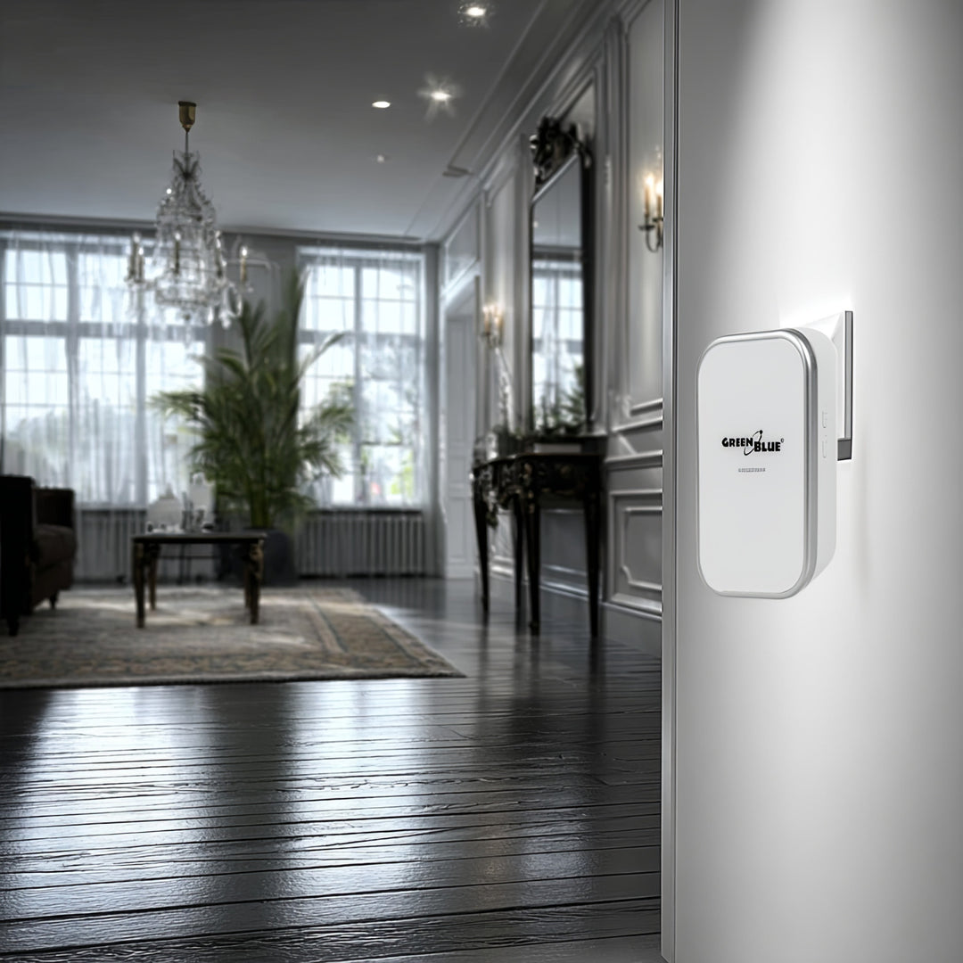 GreenBlue - Deurbel - kinetische / batterijloze / draadloze - 38 melodieën - bereik tot 200m, IP44 - Wit