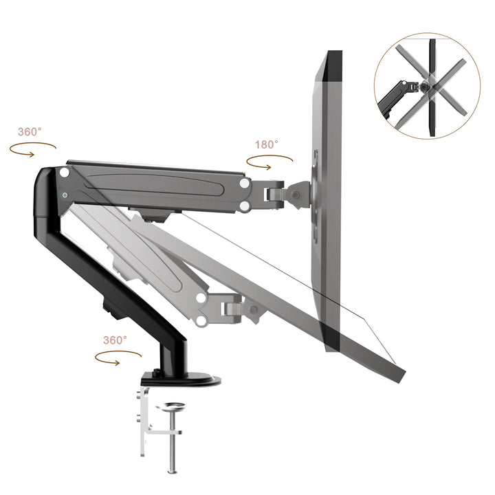 Maclean MC-860N Monitor Mount, with Gas Spring, 13"-27", 8 kg, Black