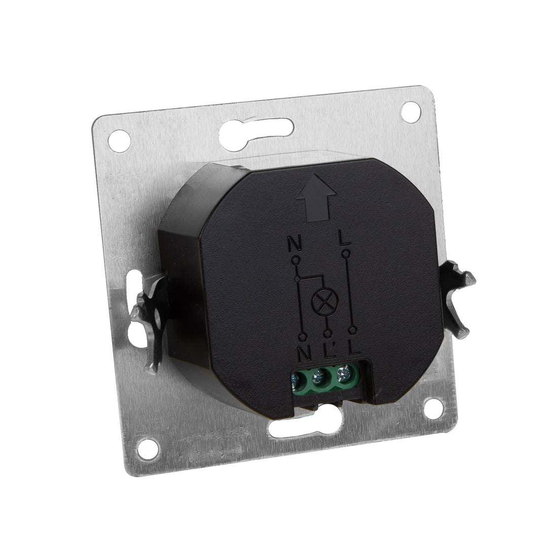 Maclean Short-Range PIR Sensor, with a detection range of 5-6cm, designed for recessed installation, supporting a maximum load of 1200W, model MCE313 W.