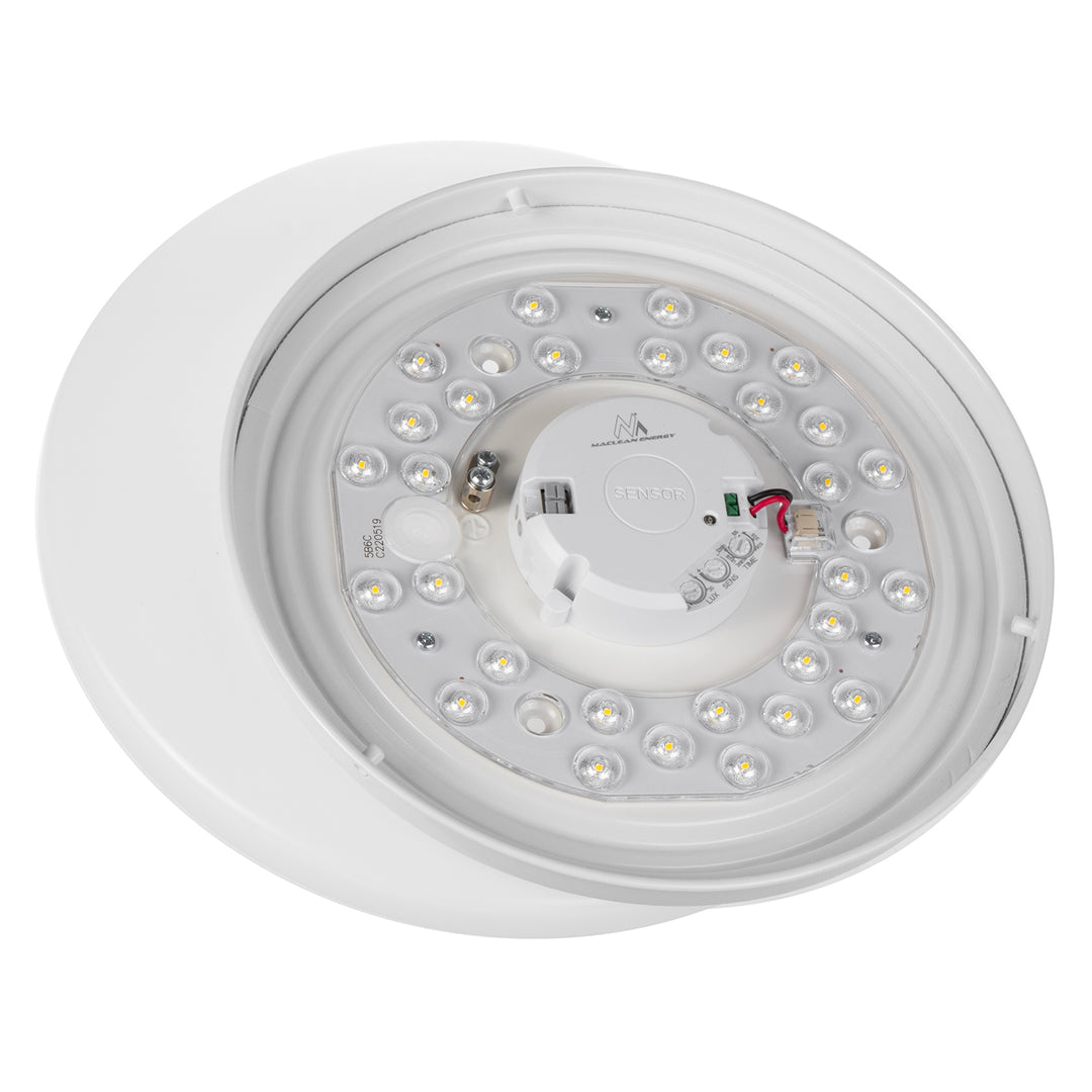 Lampe détecteur LED pour plafond Maclean, détecteur micro-ondes 5.8GHz, 4000K, 12W, 950lm, IP44, MCE347