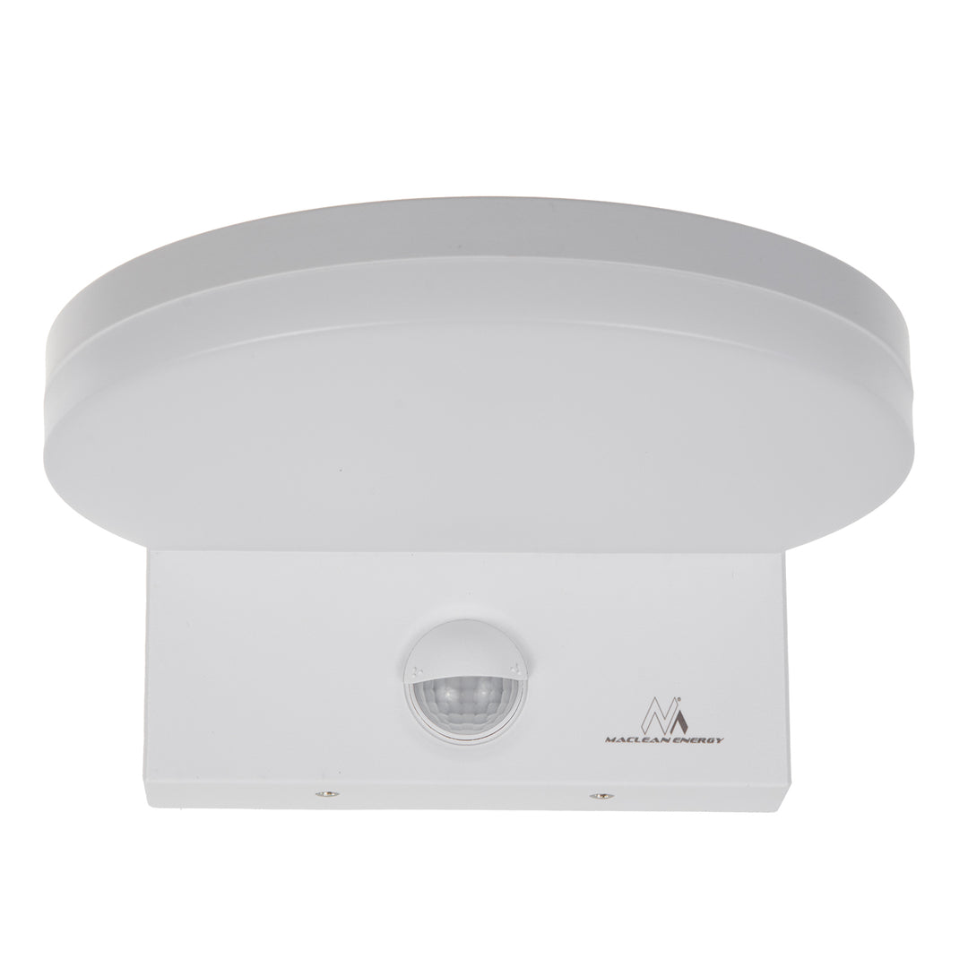 Maclean MCE344 W Lámpara LED con sensor de movimiento, sensor de movimiento PIR, blanco, 15W, IP65, 1560lm, blanco neutro (4000K)