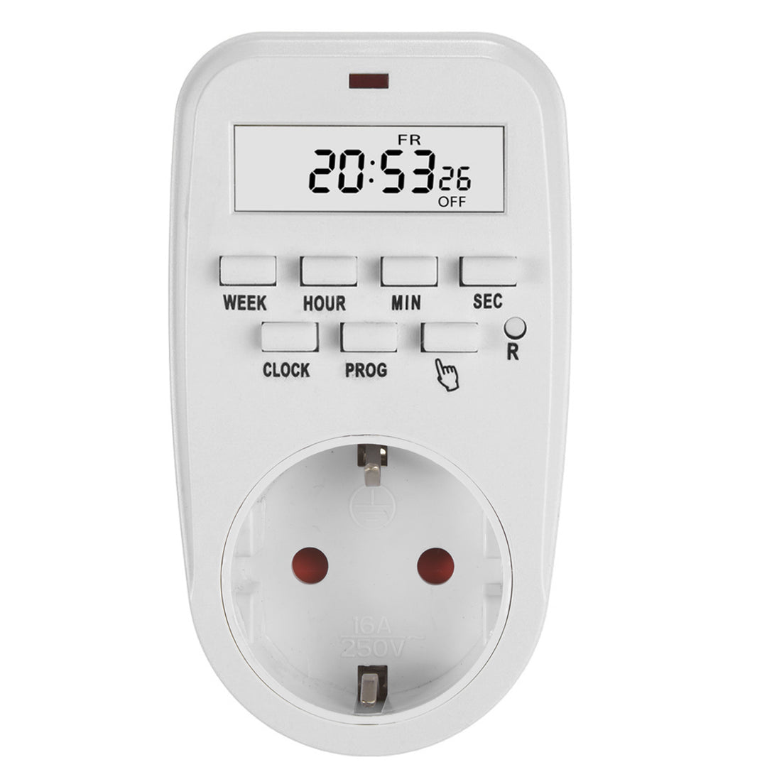 GreenBlue GB362 F Timer Switch - Digital Timer, 16A Max Load, IP20, Schuko Plug