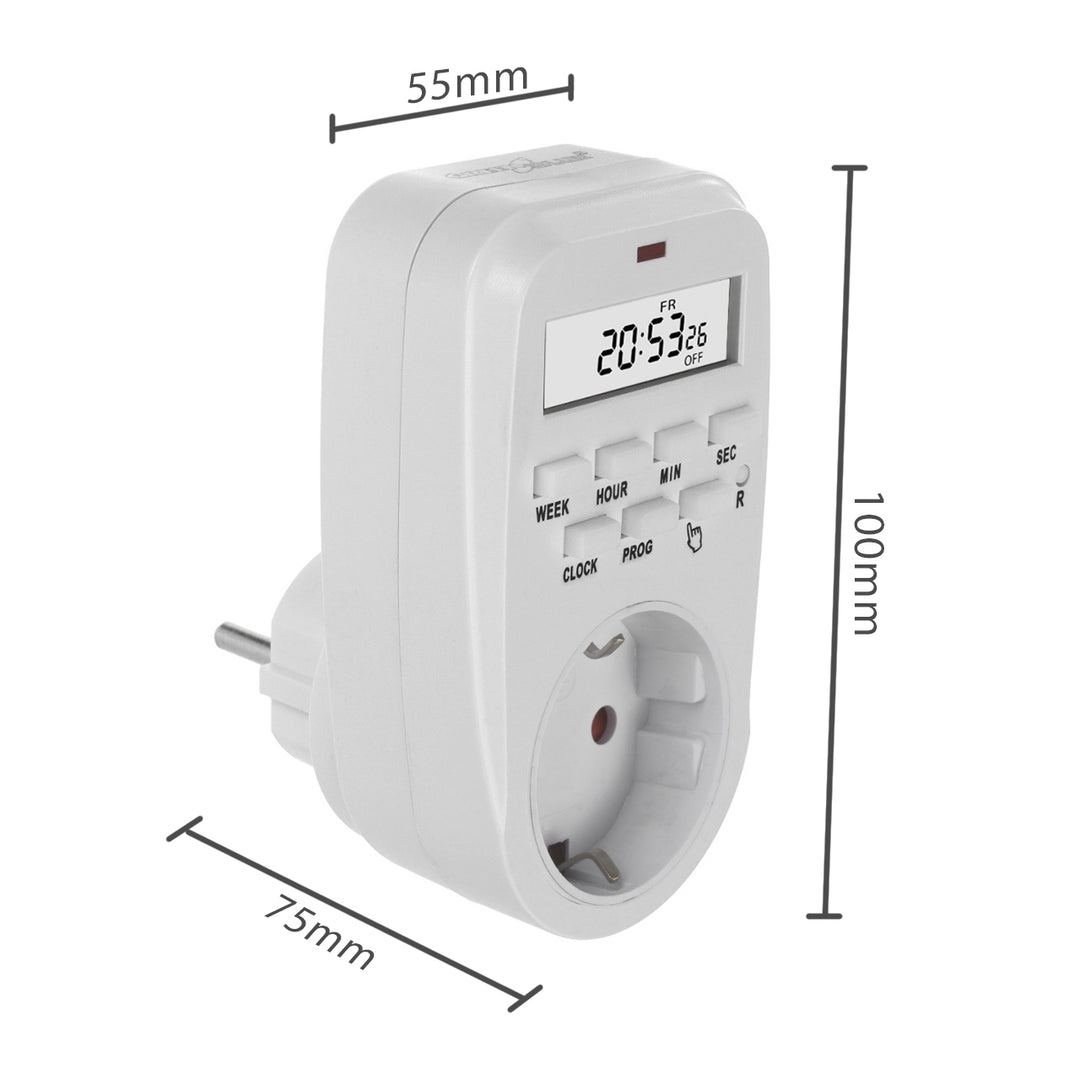 GreenBlue GB362 F Interruptor Horario Digital - Temporizador, 8 Programas, 16 Combinaciones, Carga máx. 16A, IP20