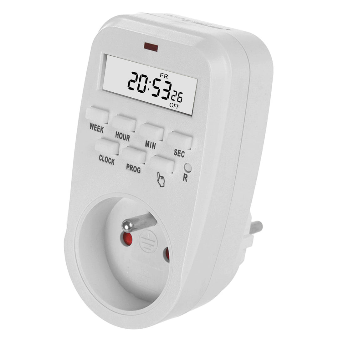 GreenBlue GB362 E Timer Switch - Digital Timer, Max. Load 16A, IP20, European Plug