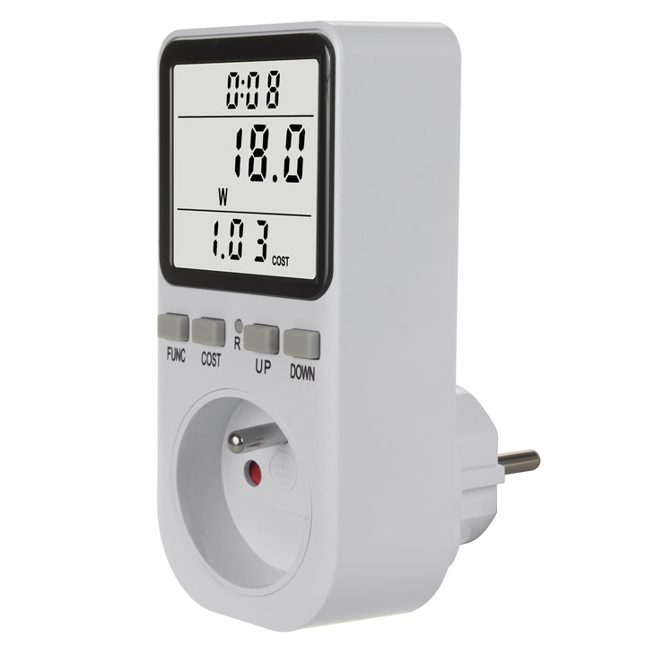 Compteur d'énergie GreenBlue, wattmètre, type E, 220-240V AC, 50Hz, charge max. 16A, IP20, batterie intégrée, GB364 E