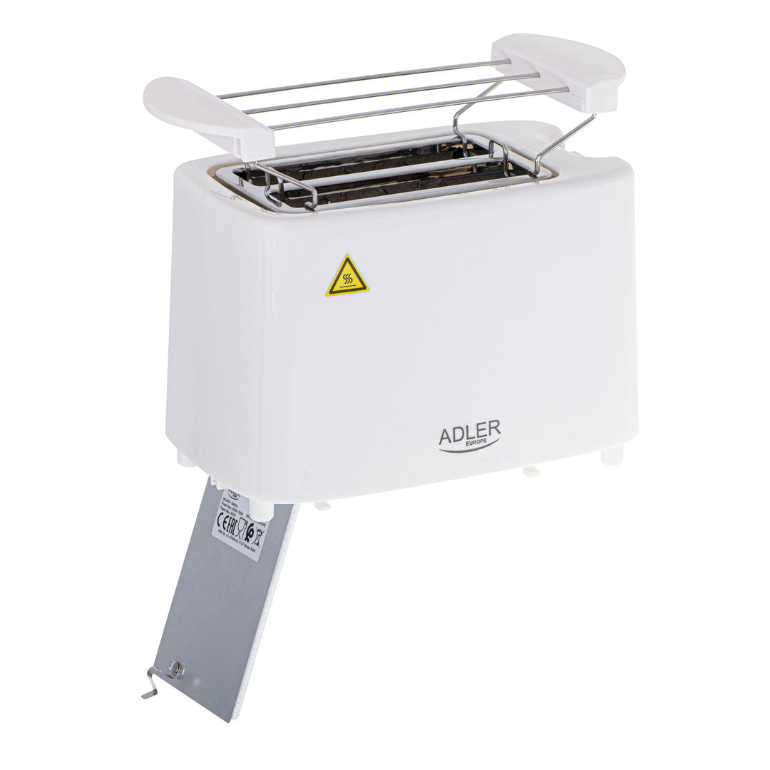 Tostadora Adler, 6 niveles de regulación, rejilla para panecillos, 900W, blanca, AD 3223