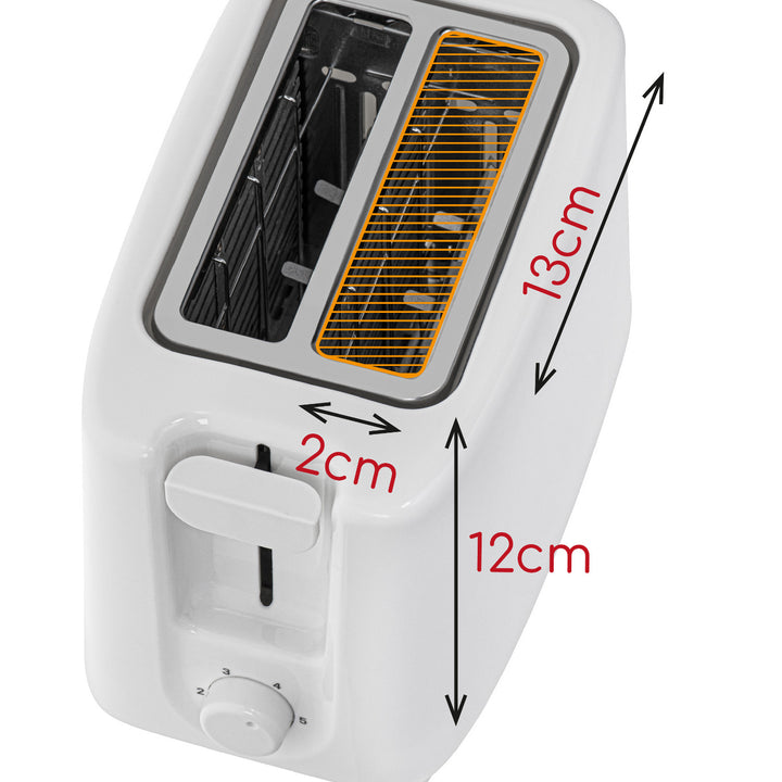 Tostadora Adler, 6 niveles de regulación, rejilla para panecillos, 900W, blanca, AD 3223