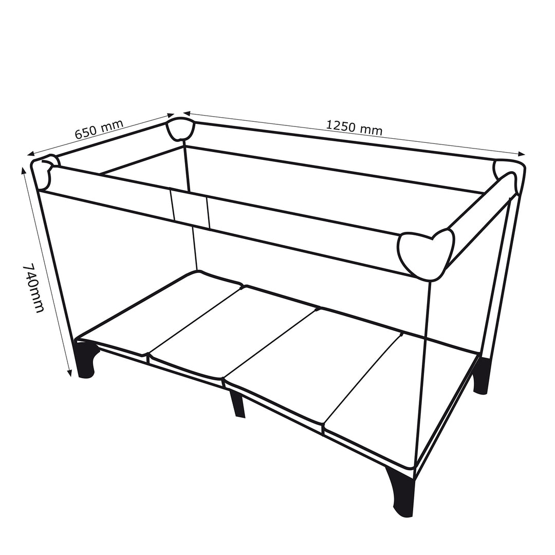 Promedix travel crib,125x65x74cm, blue, wheels, protective cover, PR-803B + Korbell 16L used diaper bin