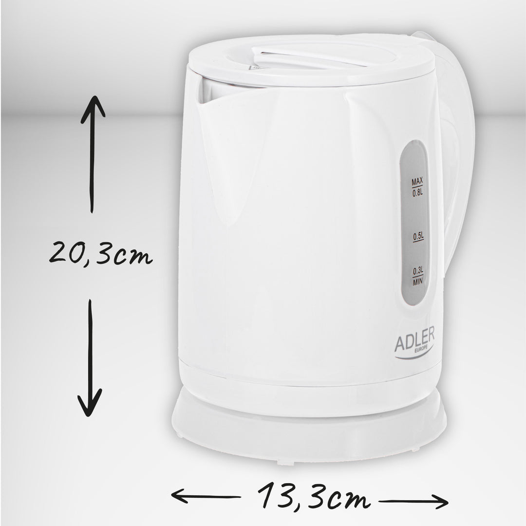 Adler cordless electric kettle, capacity 0.8L, power 850W, AD1371