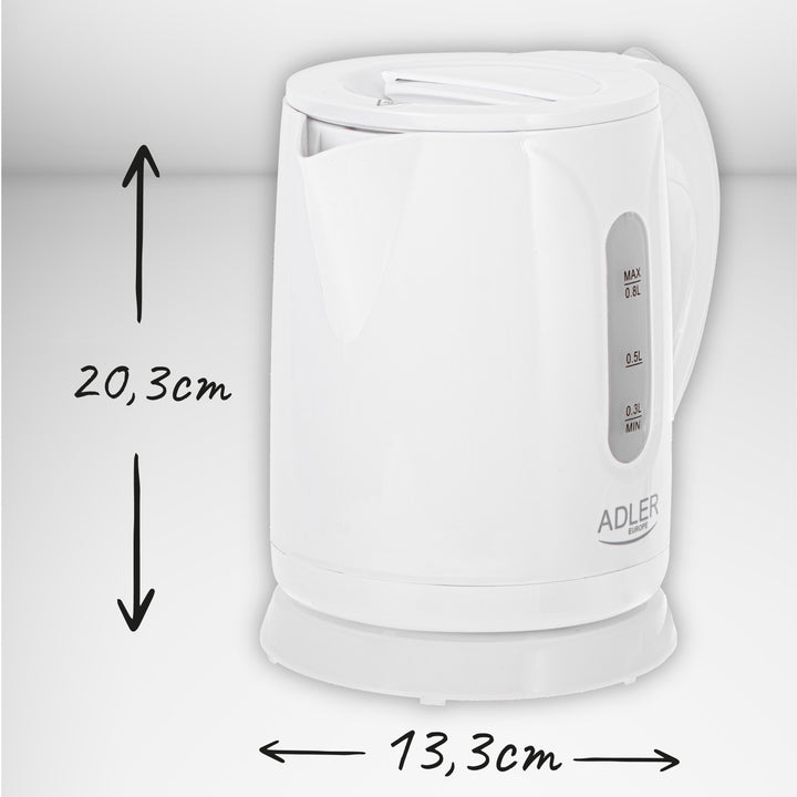 Adler cordless electric kettle, capacity 0.8L, power 850W, AD1371