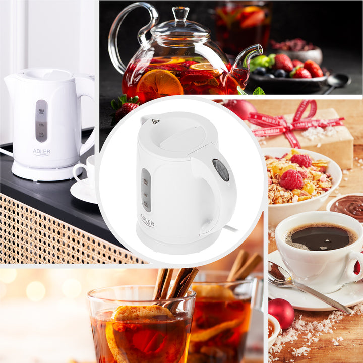 Adler cordless electric kettle, capacity 0.8L, power 850W, AD1371