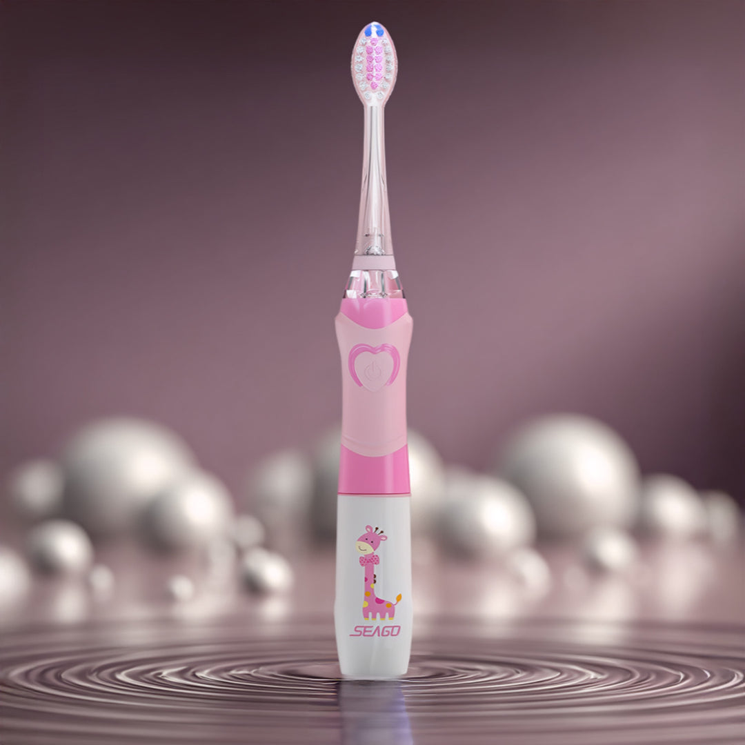 SEAGO children's sonic toothbrush, pink, 1xAAA 1.5V (not included), 3 tips, SG-977 Pink