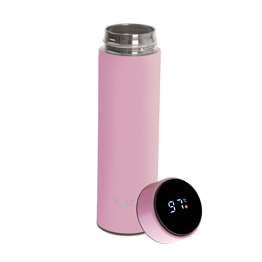 Adler thermos flask, LED touch display, capacity 473 ml, pink, AD 4506